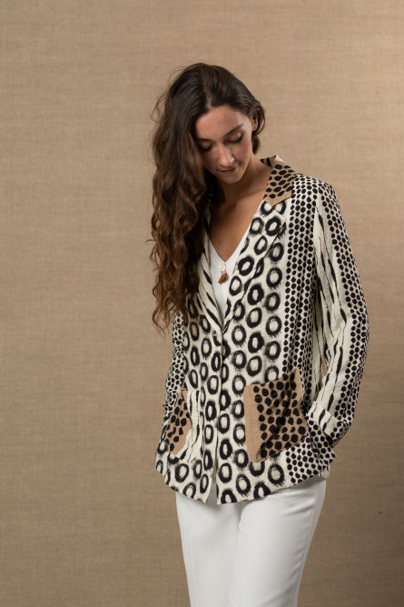 Blazer fluida estampada