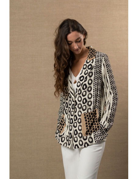 Blazer fluida estampada