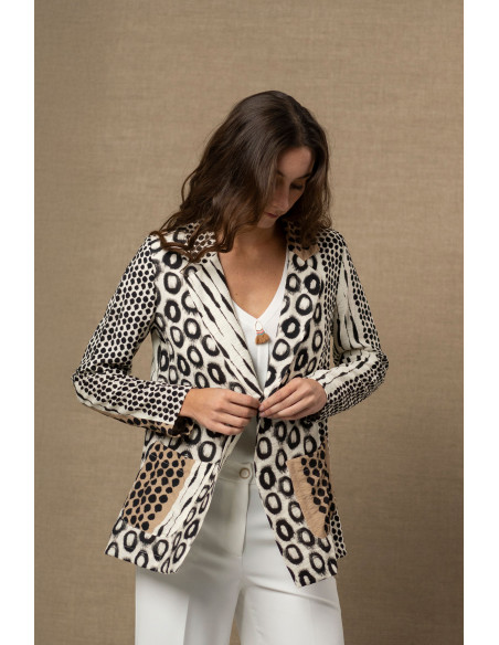 Blazer fluida estampada