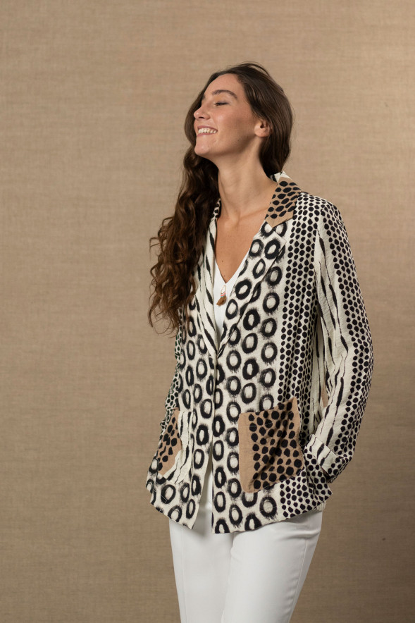 Blazer fluida estampada