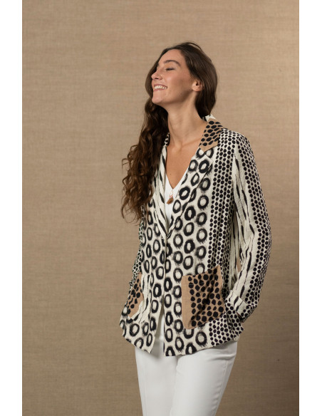 Blazer fluida estampada