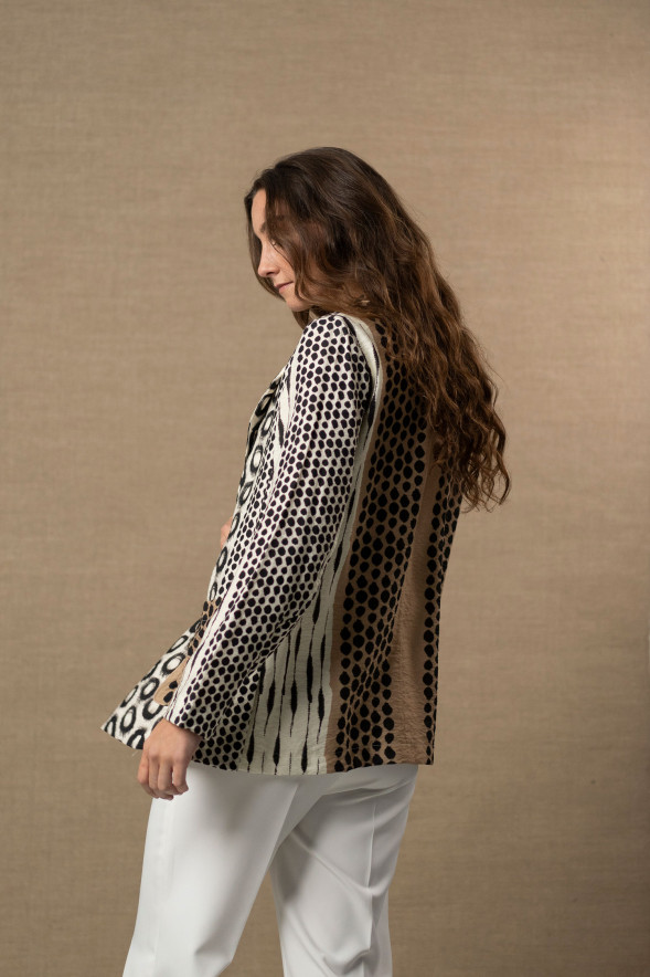 Blazer fluida estampada