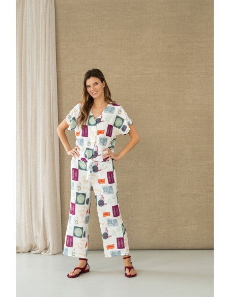 Pantalón fluido estampado